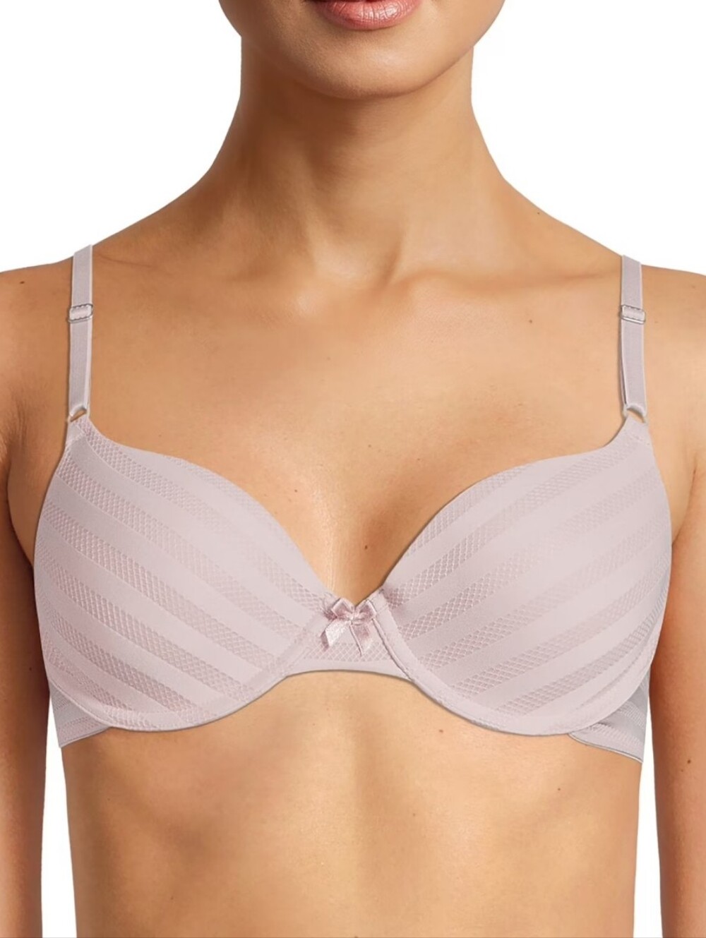 Maidenform Self Expressions Lightly Lined T-shirt Bra, Lavender Striped, Sz 34C